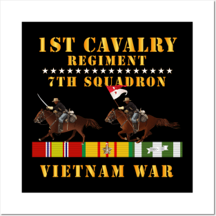 7th Squadron, 1st Cavalry Regiment - Vietnam War wt 2 Cav Riders and VN SVC X300 Posters and Art